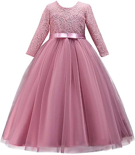 Bridesmaid Dresses Long Lace, Lace Bridesmaid Dress, Dress For Kids, Princess Flower Girl Dresses, Kids Party Dresses, Lace Bridesmaids, Kids Gown, Kids Frocks, Tulle Ball Gown