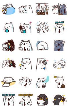 Sticker Line Design, Line Sticker Cute, Sticker Line, Hug Illustration, Emoji Characters, Whatsapp Sticker, Gif Png, Sticker Design Inspiration, Bear Character