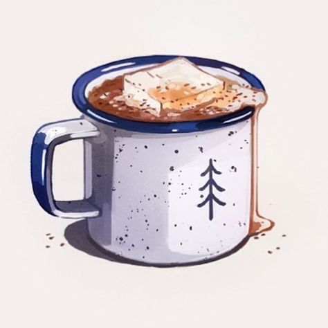 Hot Cocoa, Hot Chocolate, Cocoa, Cinnamon, Mug, Art Print, Art