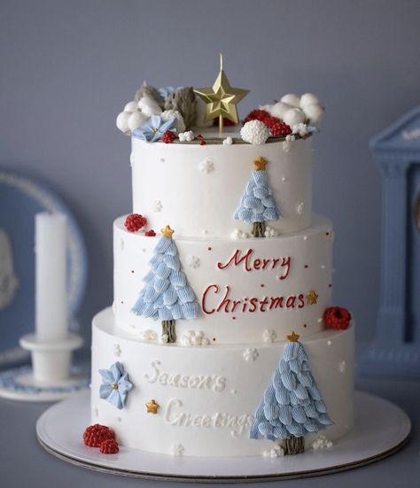 New Year Cake Designs, Ocean Birthday Cakes, Different Kinds Of Cakes, Number Birthday Cakes, Christmas Themed Cake, Beautiful Cake Stands, Christmas Cake Designs, Cake Decorating Set, New Year's Cake