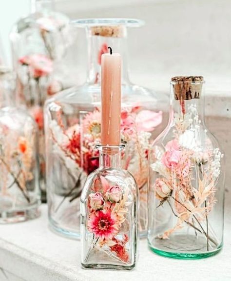 Go Wild! Plan a Wildflower Bridal Shower Vases With Flowers, Deco Champetre, Bridal Shower Diy, Diy Bridal, Glass Vases, Wedding Cake Designs, Bottle Crafts, Wedding Shower, Cake Designs