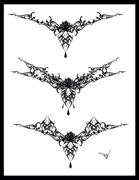 Victorian Chest Tattoo, Gotik Tattoo, Bats Tattoo Design, Lower Back Tattoo Designs, Tramp Stamp Tattoos, Lace Tattoo Design, Bug Tattoo, Gothic Lace, Omerta Tattoo