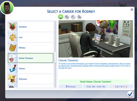 Sims 4 Online Therapist Semi-Active Career! [Patreon Early Access, Public Access 25th May] | marlynsims on Patreon Sims Traits, Sims 4 Jobs, Mods Sims 4, Sims 4 Traits, Sims 4 Cas Mods, The Sims 4 Pc, Play Sims 4, Free Sims 4, The Sims 4 Packs