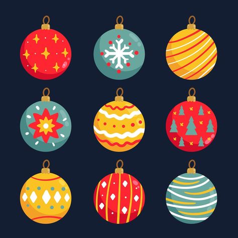 Free Vector | Hand drawn flat christmas ball ornaments collection Sticker Business, Christmas Tree Background, Merry Christmas Background, Ornament Drawing, Paper Christmas Ornaments, Mdf Crafts, Business Christmas, Christmas Ball Ornaments, Christmas Balls Decorations