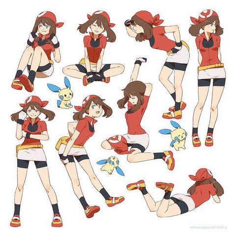 Pokemon Pose Reference, Pokemon Character Design, Pokemon Poses, May Pokemon, Pokémon Ruby And Sapphire, 3d Karakter, Pokemon Mew, Pokemon Waifu, Character Model Sheet