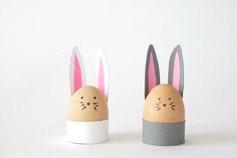 Maker Mama Craft Blog: TP Roll Bunny Egg Holders Spring Kids Art, Easter Egg Cups, Egg Holders, Egg Ideas, Bunny Egg, Easy Easter Crafts, Easter Egg Crafts, Spring Crafts For Kids, Easter Bunny Eggs