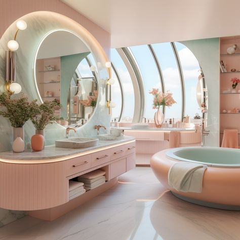 Pastel interior design ideas Pastel Rooms, Pastel Interior Design, Patterned Bathroom Tiles, Japan Interior, Maria Nila, Pastel Bedroom, Pastel Interior, Baths Interior, Pastel Design