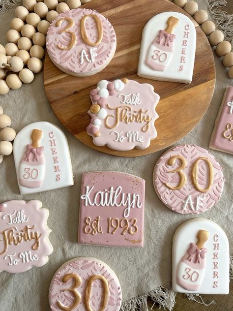 Thirty Birthday Cookies, 30th Birthday Cookies, 30th Birthday Cake For Women, Talk Thirty To Me, Birthday Biscuits, 30th Birthday Ideas For Women, 30th Bday Party, 30th Birthday Themes, 32nd Birthday