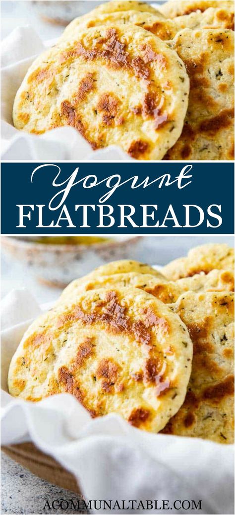 Greek Yogurt Flatbread, Yogurt Flatbread Recipe, Greek Yogurt Bread, Fridge Staples, Yogurt Flatbread, Yogurt Bread, Easy Flatbread, Homemade Flatbread, Pan Pita