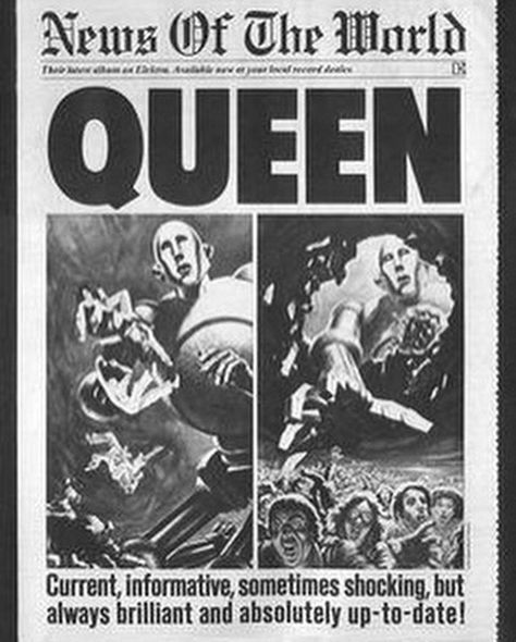 Queen Band Newspaper, Freddie Mercury Newspaper, Queen Newspaper, Queen Poster Vintage, Queen News Of The World, Queen Prints, Queen Live, News Of The World, Rock Band Posters