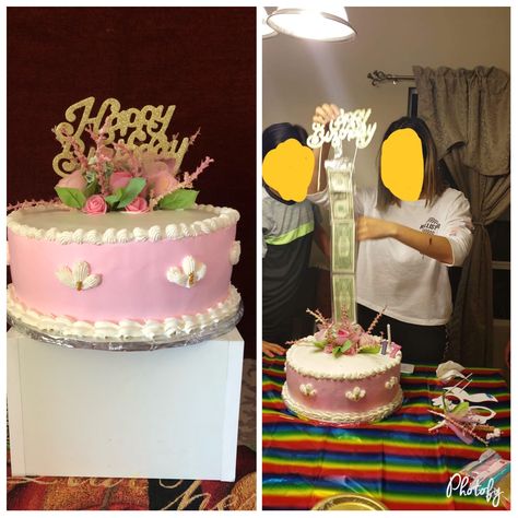 Cake With Money Inside, Cake With Money, Money Cakes, Inside Cake, Towel Cakes, Money Cake, Surprise Cake, Bday Cake, Cake Pictures