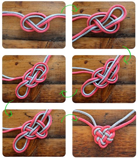 diy heart  knotnecklace Celtic Heart Knot, Simpul Makrame, Heart Knot, Celtic Heart, Bracelets Patterns, Knot Bracelet, Knot Necklace, Crafty Craft, String Art