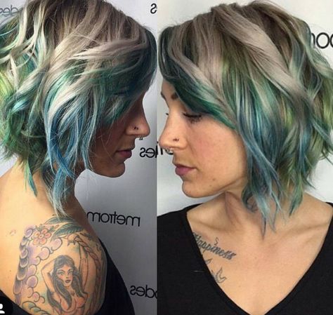 Ombré Short Hair, Blue Balayage, Bob Balayage, Short Ombre Hair, Balayage Ombré, Edgy Pixie, Ombre Hair Blonde, Long To Short Hair, Short Hair Trends