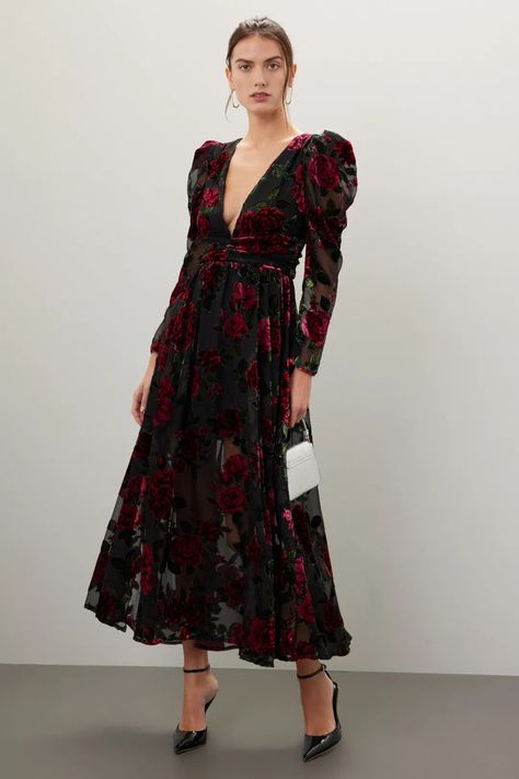 Burnout Velvet Dress by Rachel Parcell | Rent the Runway Black Tie Creative Dress Code, Floral Velvet Dress, Black Tie Attire, Burnout Velvet Dress, Rent Dresses, Rachel Parcell, Coctail Dresses, Burnout Velvet, Creative Stuff