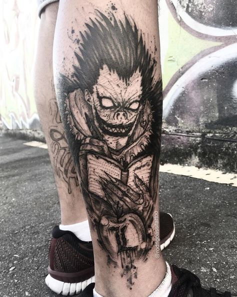 Manga Tattoo, Scary Tattoos, Naruto Tattoo, Note Tattoo, Creepy Tattoos, Disney Tattoo, Geniale Tattoos, Anime Tattoo, Tatuaje A Color