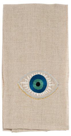 Coral & Tusk - Evil Eye Tea Towel | One Kings Lane Outdoor Furniture Decor, Home Outdoor, Chic Furniture, Tea Towel, Hostess Gifts, One Kings Lane, Home Décor, Evil Eye, Tea Towels