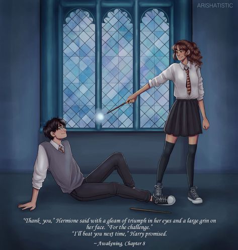 Harry And Hermione Fanfiction, Hermione Granger Fanart, Harmony Harry Potter, Harry Potter Art Drawings, Harry And Hermione, Harry Potter Illustrations, Harry Potter Artwork, Images Harry Potter, Harry Potter Comics