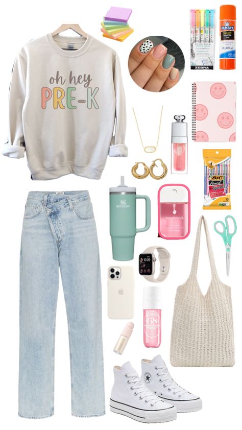 #prekteacher #teacher #aesthetic #preppy #boho #prek #school #outfitinspo #outfit Teaching Outfits Elementary, Prek Teacher Outfits, Boho Teacher Outfit, Elementary Teacher Aesthetic, Elementary School Teacher Outfits, Preschool Teacher Outfits Casual, Childcare Teacher, Preschool Teacher Outfits, Outfit Shuffles