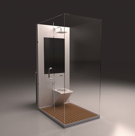 Concealed Toilet, Toilet And Basin Unit, Modular Bathrooms, Bathroom Appliances, Shower Toilet, Restroom Design, Home Lighting Design, Basin Unit, Van Life Diy