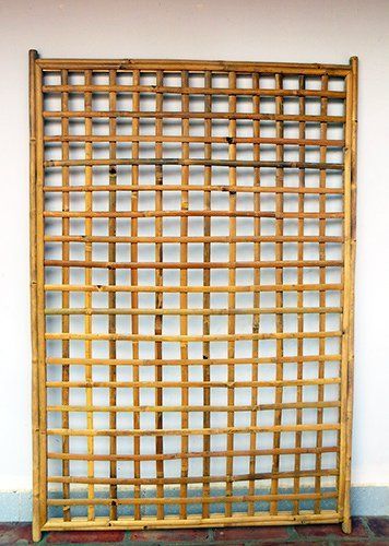 Framed Bamboo Panel with Square Lattice Opening 72H x 48W Bamboo Arbor, Bamboo Lattice, Trellis Fence, Square Lattice, Bamboo House Design, Japanese Tea Garden, Natural Fence, Bamboo Trellis, Bamboo Panels