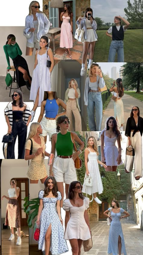 Euro Summer Outfit, Euro Summer, Summer Outfit, Collage, Outfit Inspo, Dresses