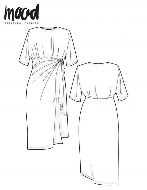 The Mimosa Dress - Free Sewing Pattern - Mood Sewciety Molde, Shirt Dress Patterns For Women, Shirt Dress Pattern Free Sewing, Mimosa Dress, Jersey Dresses For Women, Skirt Sewing Pattern Free, Mood Sewciety, Dress Sewing Patterns Free, Sewing Patterns Free Women