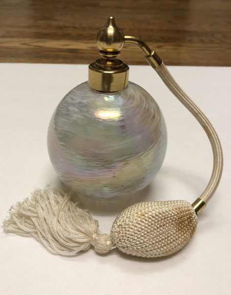 Vintage IRICE Art Glass white opalescent swirl Perfume Bottle Atomizer 1950s | eBay Old Fashion Perfume Bottles, Old Perfume Bottles Vintage, Old Parfum Bottles, Vintage Perfume Atomizer, Perfume Atomizer Vintage, Crystal Perfume Bottles Vintage, Retro Perfume Bottle, Glass Perfume Bottle Vintage, Antique Perfume Bottles Vintage