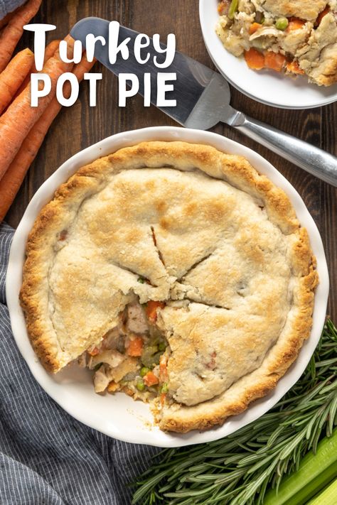 Leftover Turkey Pot Pie Recipe, Leftover Turkey Pot Pie, Turkey Pot Pie Easy, Turkey Pot Pie Recipe, Pot Pie Filling, Shredded Turkey, Turkey Pot, Thanksgiving Turkey Leftovers, Pot Pie Recipe