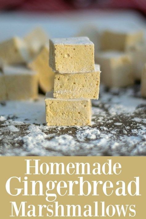 Gingerbread Marshmallows, Cocoa Marshmallow, Charcuterie Trays, Homemade Marshmallow Recipe, Christmas Recipes For Kids, Christmas Main Dishes, Gourmet Marshmallow, Homemade Gingerbread, Flavored Marshmallows