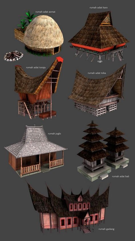 Poster Arsitektur, Indonesian House, Bamboo House Design, Bamboo Architecture, Tropical Architecture, Indonesian Art, Asian Architecture, Bamboo House, Resort Design