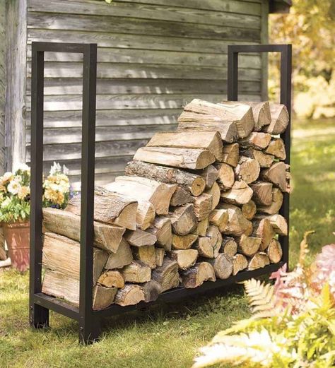 DIY Outdoor Firewood Storage Rack Ideas for a deck Firewood Storage Outdoor, Stacking Wood, Outdoor Firewood Rack, Firewood Racks, Wood Storage Rack, Firewood Holder, Wood Storage Sheds, Firewood Rack, Firewood Storage