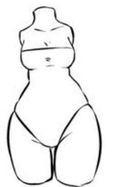 Plus Size Ych Base, Thick Female Oc Base, Body Drawing Curvy, How To Draw A Female Chest, Curvy Pose Reference Drawing, Curvy Oc Base, Small Person Drawing Reference, How To Draw Stomach Rolls, Pear Body Shape Drawing Reference