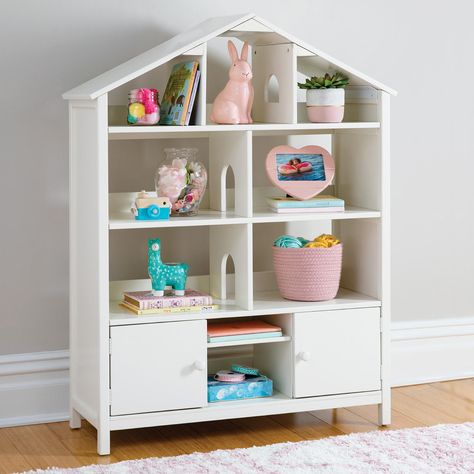 Bedroom Bookshelf, Dollhouse Bookshelf, Dollhouse Bookcase, Wooden Nursery, Kids Doll House, Bookshelves In Bedroom, Childrens Bedroom Furniture, Cube Unit, Roof Shapes