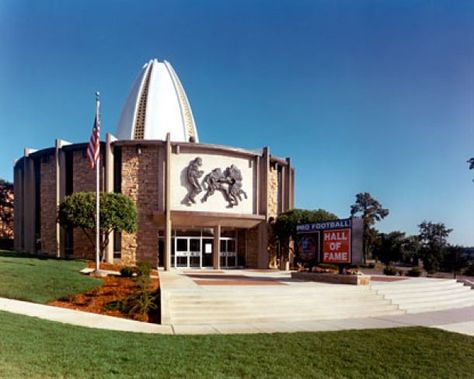 Another reason the Pro Football Hall of Fame is in Canton is the Canton Bulldogs pro football team were around before the NFL was created leaving the earliest mark on the game as an organized sport. Description from destination360.com. I searched for this on bing.com/images Ohio Buckeye Tree, Ohio Attractions, Fall Weekend Getaway, Nfl Hall Of Fame, Downtown Cleveland, Cleveland Rocks, Travertine Floors, Canton Ohio, State Of Ohio