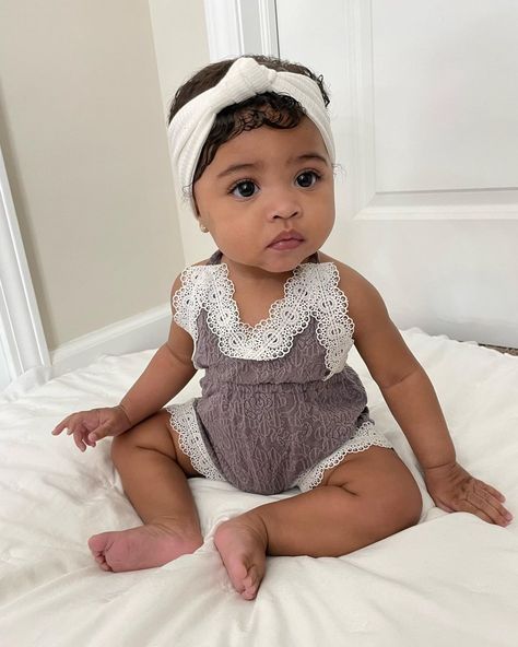 Kendall Sivana, Cute Mixed Babies, Cute Black Babies, Beautiful Black Babies, Halter Romper, Mixed Babies, Black Babies