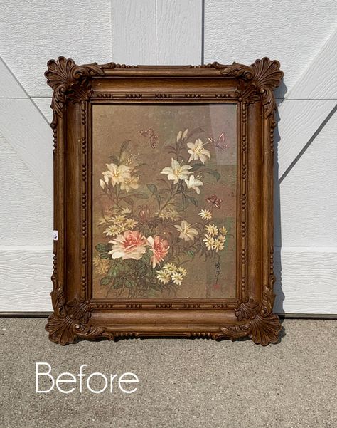 Upcycling, Old Picture Frames Repurpose, Painting Picture Frames Diy, Repurpose Picture Frames Diy, Vintage Frames Diy, Upcycle Frames, Big Picture Frames, Upcycled Picture Frames, Farmhouse Picture Frames