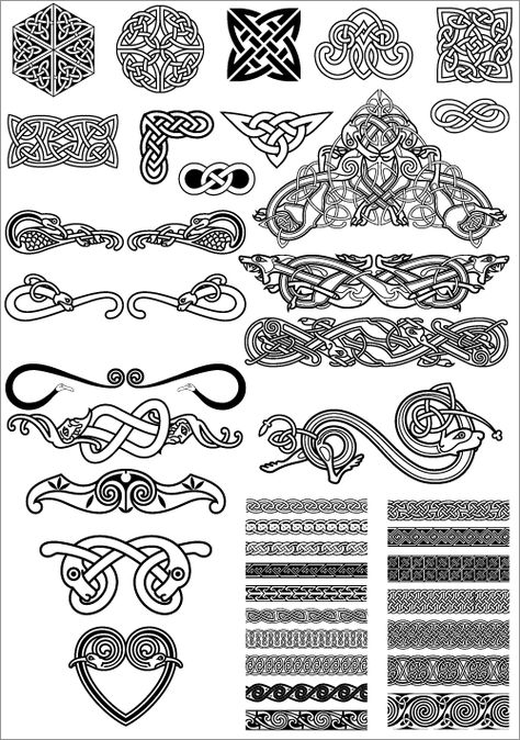 Norse Art Pattern, Norse Designs Pattern, Nordic Knot Tattoo, Nordic Pattern Viking, How To Draw Viking Knotwork, Celtic Knot Patterns, Nordic Embroidery Patterns, Scandanavian Tattoo, Keltic Pattern Tattoo