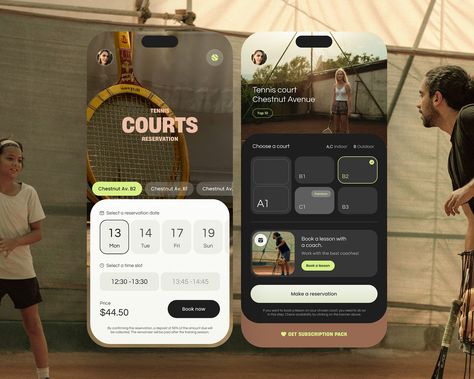 Tennis Courts Reservation App by PXDX Studio on Dribbble Aloha Surf, Instagram Branding Design, Sports App, Surf Camp, Tennis Tops, Tennis Courts, Instagram Branding, Ux Web Design, Price Book