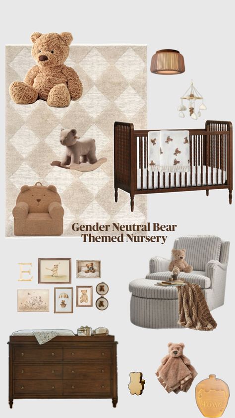 Teddy Bear Nursery Theme, Bear Themed Nursery, Teddy Bear Room, Bear Nursery Theme, Shiplap Nursery, Teddy Nursery, Baby Bear Nursery, Nursery Themes Neutral, Teddy Bear Nursery