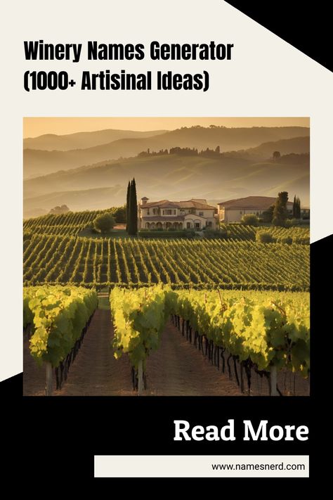 Winery Names Generator (1000+ Artisinal Ideas) Names Generator, Italian Vineyard, Sip Happens, Unique Business Names, Wine Names, Castle Estate, Names Ideas, Name Generator, Place Names