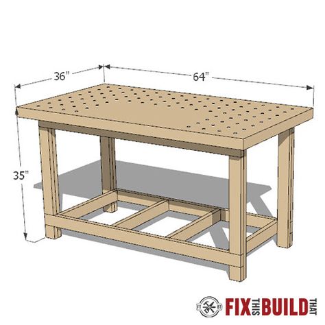 2x4 Workbench Plans, Garage Gadgets, Work Bench Ideas, 2x4 Workbench, Woodworking Tables, Work Bench Diy, Homemade Bookshelves, Woodworking Assembly Table, Wood Work Bench