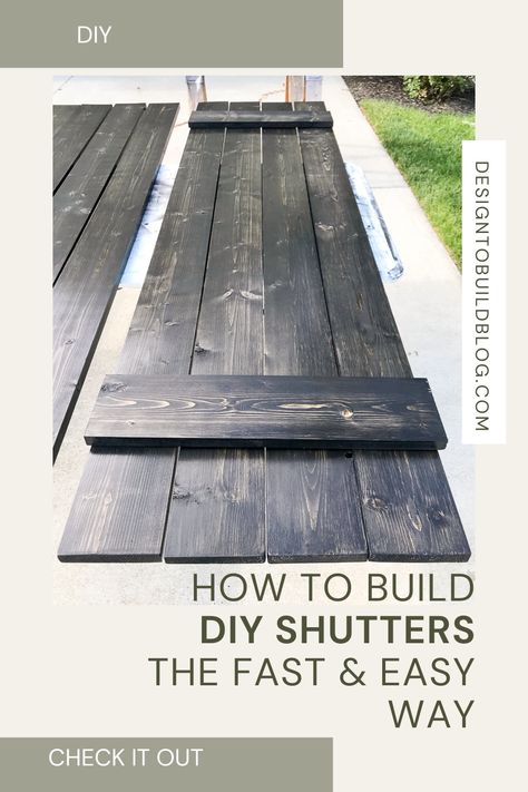 Are you looking for an inexpensive and easy way to spruce up the exterior of your house? Building DIY shutters is a great way to do just that. In this post, I'll show you how to build your own shutters the fast and easy way! Not only are DIY shutters a great way to give your home a unique look, they’re also incredibly easy and affordable to make. Come check out how to make your own exterior shutters. Diy Window Shutters, Craftsman Shutters, Diy Wood Shutters, Window Shutters Diy, Decorative Shutters, Window Shutters Exterior, Diy Exterior, Farmhouse Shutters, Add Curb Appeal