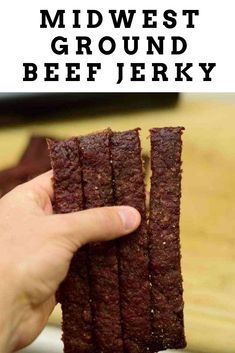 Ground beef jerky in the oven? YES! This Midwest Ground Beef Jerky recipe has the flavor and an easier chew for those who don’t like tough jerky. #jerky #beef #beefjerky #groundbeef #groundbeefjerky #ovenjerky #jerkyrecipe #homemadejerky #snacks #snacking #protein #highprotein