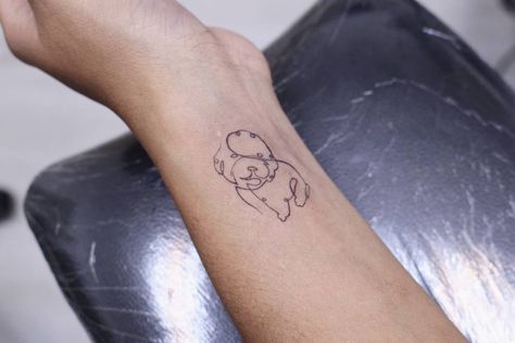 One line poodle Poodle Tattoo, Continuous Line Tattoo, Small Animal Tattoos, Animal Tattoos For Men, Animal Tattoos For Women, Dog Line Art, Tattoo Instagram, Dog Line, Tree Of Life Tattoo