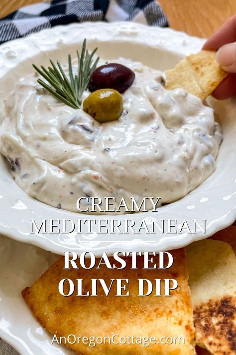 Homemade Onion Dip, Oregon Cottage, Cottage Recipes, Roasted Olives, Olive Dip, Onion Dip Recipe, Unique Appetizers, Vegetable Dips, Appetizer Sandwiches