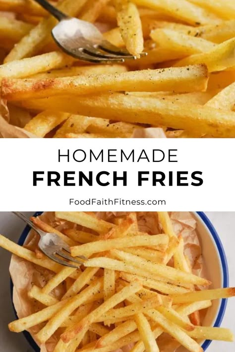 Crunchy, golden perfection awaits with this Homemade French Fries recipe! Easy to make and oh-so-satisfying, they're the ultimate snack or side dish Easy French Fries Recipe, Homemade Fries In Oven, Best Homemade French Fries, Crispy Fries Recipe, Home Made Fries, Crunchy French Fries, French Fries Homemade, French Fry Recipe, French Fries At Home