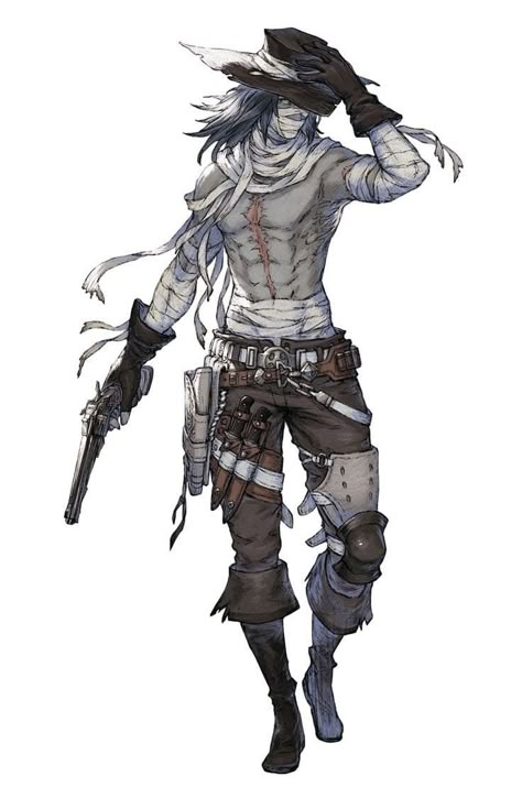 Steampunk Cowboy Character Design, Dnd Soldier, Cowboy Character Design Male, Reincarnation Art, Cowboy Character Design, Fantasy Punk, Nier Reincarnation, Clockwork Soldiers, Era Medieval