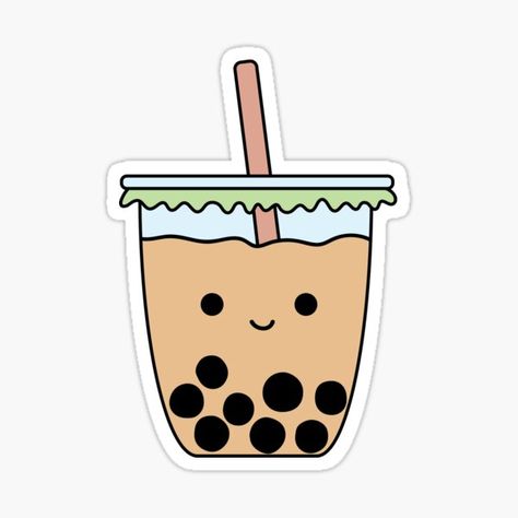 Cute Pintarable Stickers, Cute And Easy Stickers, Boba Sticker Printable, Cute Doodles For Stickers, Stickers Drawing Easy, Cute Stickers Drawings, Stickers Drawing Ideas, Cute Sticker Drawing, Milktea Sticker