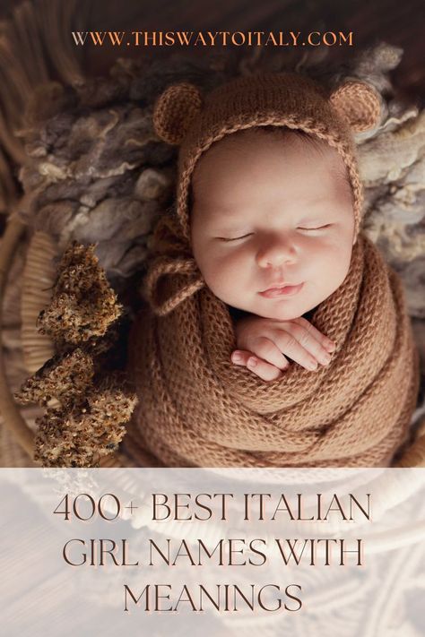 Are you looking for the best Italian names for girls? Whether you’re after traditional Italian names or something unique and exotic to give your baby girl, we’ve come up with a list to cover it all. #babynames #nameideas #nameswithmeanings Italian Names For Girls, Italian Girl Names, Italian Names, List Of Girls Names, Italian Baby Names, Girl Names With Meaning, Italian Girl, Names For Girls, Roman Goddess