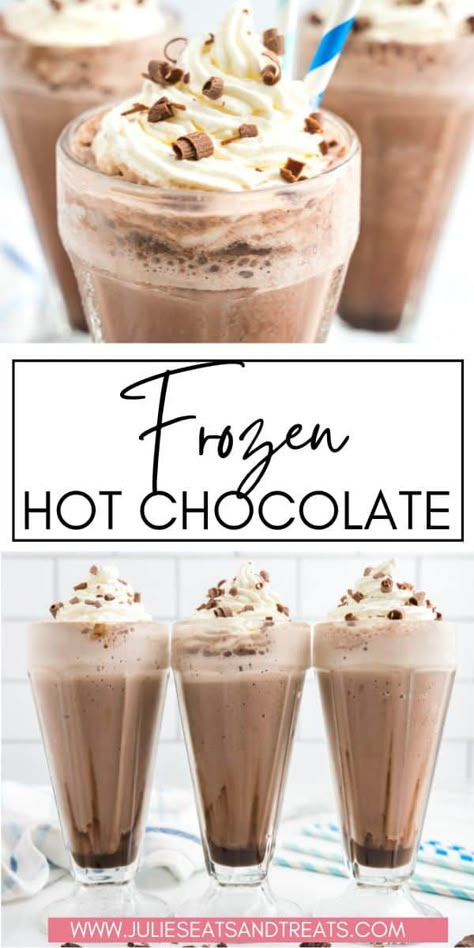 Sweet Drinks Recipes, Frozen Hot Chocolate Recipe, Biscuits Diététiques, Resipi Kek, Frozen Hot Chocolate, Recipes Healthy Dinner, Sweet Drinks, Coffee Drink Recipes, India Food